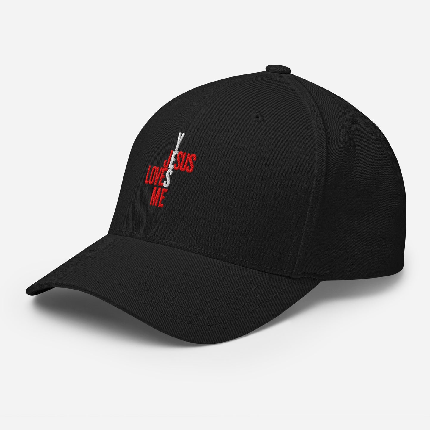 Navy Adult Structured Twill Cap: Yes Jesus Loves Me