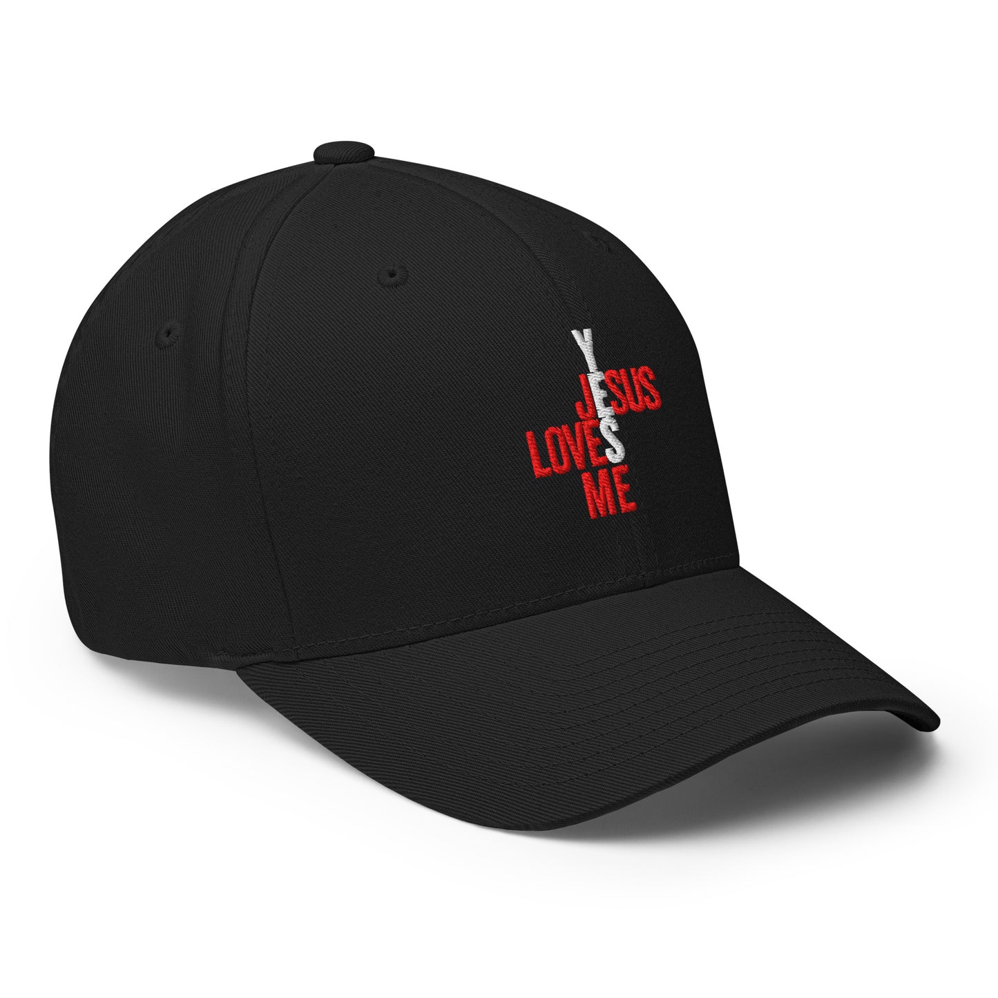 Navy Adult Structured Twill Cap: Yes Jesus Loves Me