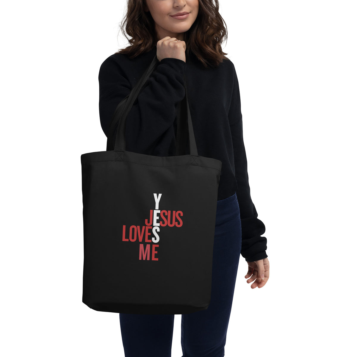 Eco Cotton Tote Bag: Yes Jesus Loves Me