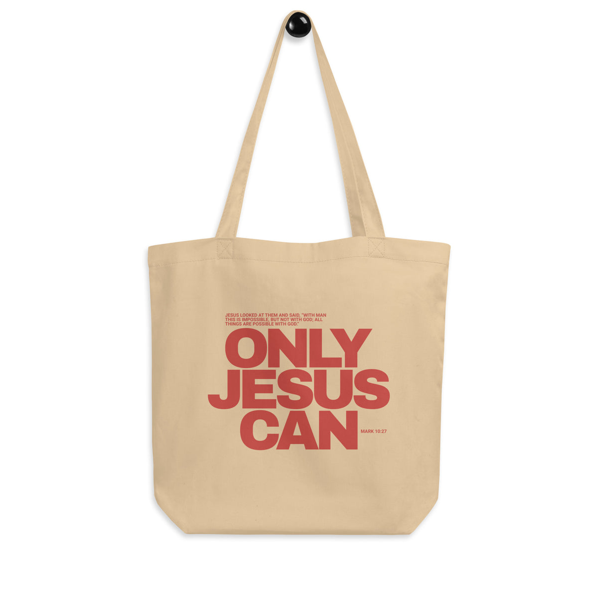 tote bag beige with red graphic design christian 