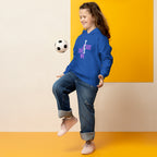 youth hoodie with graphic design frontal view 